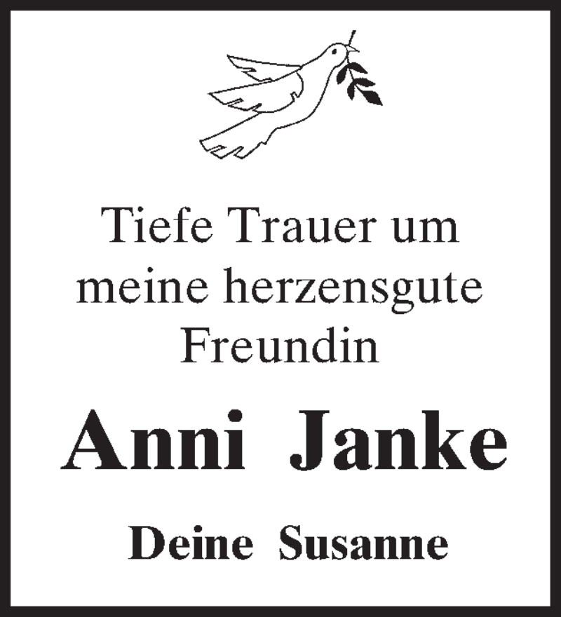  Traueranzeige für Anni Janke vom 28.10.2015 aus Gmünder Tagespost