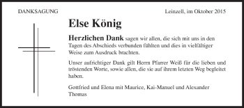 Traueranzeige von Else König