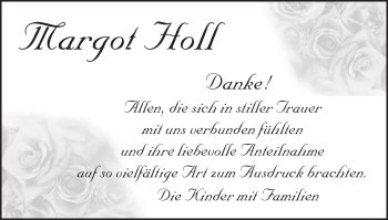 Traueranzeige von Margot Holl von Schwäbische Post