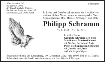 Traueranzeige von Philipp Schramm von Gmünder Tagespost