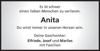 Traueranzeige von Anita  von Schwäbische Post