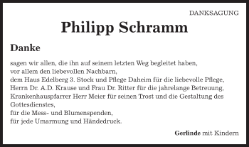 Traueranzeige von Philipp Schramm von Gmünder Tagespost