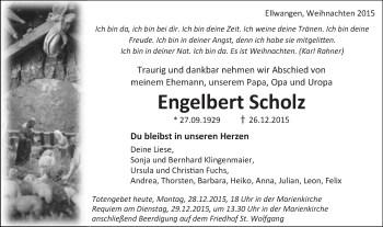 Traueranzeige von Engelbert Scholz