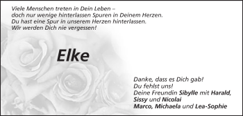 Traueranzeige von Elke  von Schwäbische Post