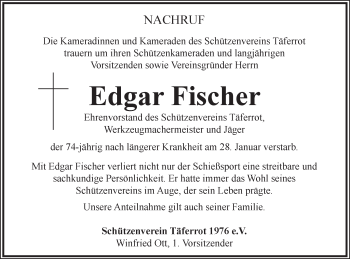 Traueranzeige von Edgar Fischer von Gmünder Tagespost