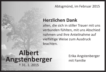 Traueranzeige von Albert Angstenberger von Schwäbische Post