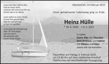 Traueranzeige von Heinz Hülle von Schwäbische Post