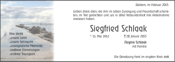 Traueranzeige von Siegfried Schlaak von Schwäbische Post