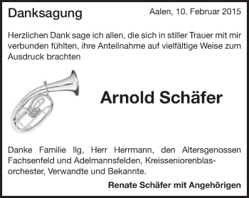 Traueranzeige von Arnold Schäfer von Schwäbische Post