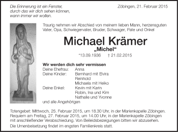 Traueranzeige von Michael Krämer von Schwäbische Post