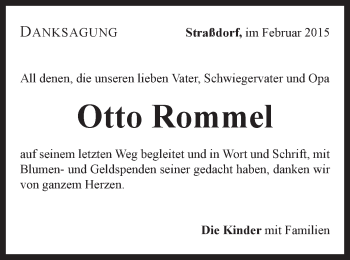 Traueranzeige von Otto Rommel von Gmünder Tagespost