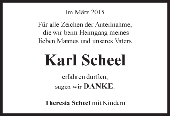 Traueranzeige von Karl Scheel von Gmünder Tagespost