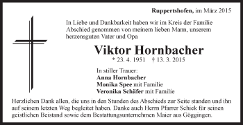 Traueranzeige von Viktor Hornbacher von Gmünder Tagespost