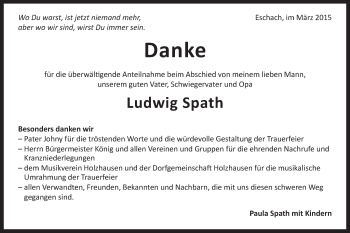 Traueranzeige von Ludwig Spath von Gmünder Tagespost