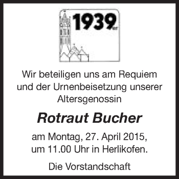 Traueranzeige von Rotraut Bucher von Gmünder Tagespost