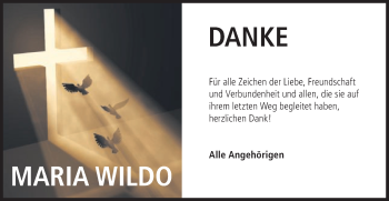 Traueranzeige von Maria Wildo von Gmünder Tagespost