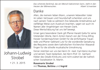 Traueranzeige von Johann-Ludwig Strobel von Schwäbische Post