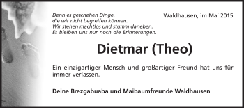 Traueranzeige von Dietmar Reiger von Schwäbische Post
