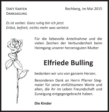 Traueranzeige von Elfriede Bulling von Gmünder Tagespost