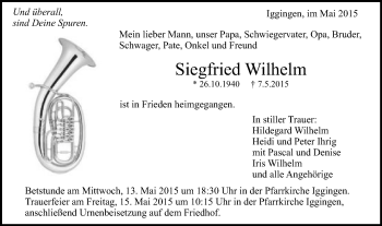 Traueranzeige von Siegfried Wilhelm von Gmünder Tagespost