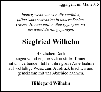 Traueranzeige von Siegfried Wilhelm von Gmünder Tagespost