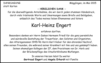 Traueranzeige von Karl-Heinz Engert von Gmünder Tagespost