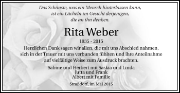 Traueranzeige von Rita Weber von Gmünder Tagespost