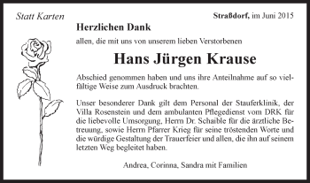 Traueranzeige von Hans Jürgen Krause von Gmünder Tagespost