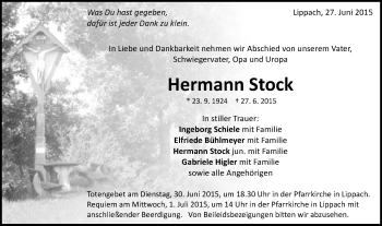 Traueranzeige von Hermann Stock von Schwäbische Post