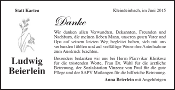 Traueranzeige von Ludwig Beierlein von Gmünder Tagespost