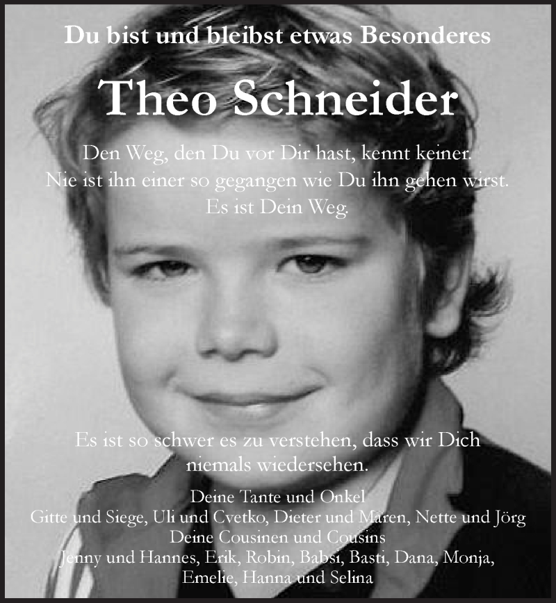  Traueranzeige für Theo Schneider vom 29.06.2015 aus Schwäbische Post