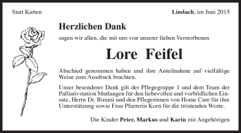 Traueranzeige von Lore Feifel von Gmünder Tagespost