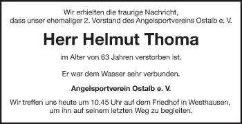Traueranzeige von Helmut Thoma von Schwäbische Post