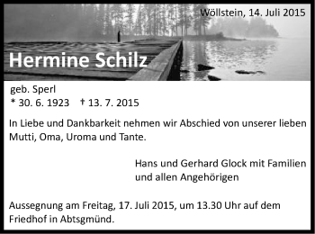 Traueranzeige von Hermine Schilz von Schwäbische Post