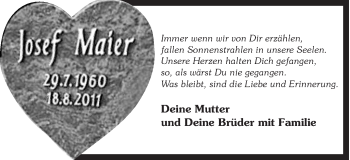 Traueranzeige von Josef Maier von Gmünder Tagespost