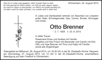 Traueranzeige von Otto Brenner von Schwäbische Post