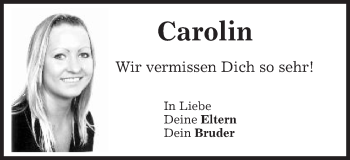 Traueranzeige von Carolin Förstner von Schwäbische Post