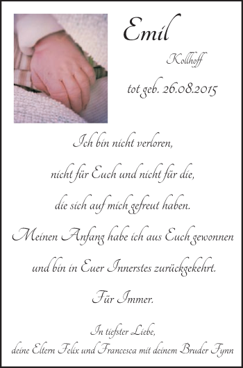 Traueranzeige von Emil Kollhoff von Gmünder Tagespost