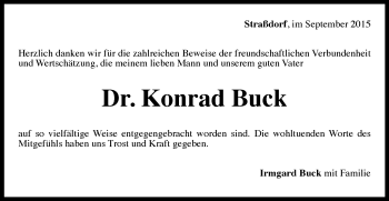 Traueranzeige von Konrad Buck von Gmünder Tagespost