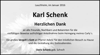 Traueranzeige von Karl Schenk von Schwäbische Post
