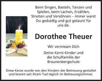 Traueranzeige von Dorothee Theuer von Schwäbische Post