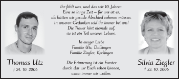 Traueranzeige von Thomas Utz von Schwäbische Post