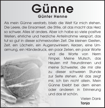 Traueranzeige von Günter Henne von Schwäbische Post