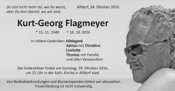 Traueranzeige von Kurt-Georg Flagmeyer von Gmünder Tagespost