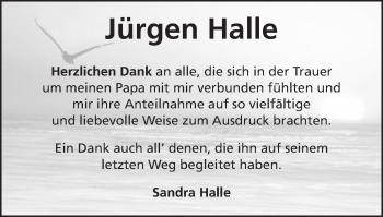 Traueranzeige von Jürgen Halle von Schwäbische Post