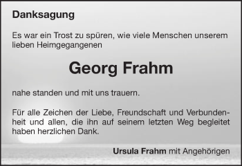Traueranzeige von Georg Frahm von Schwäbische Post