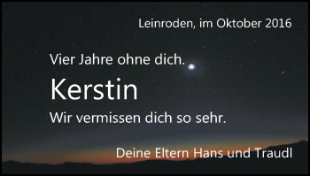Traueranzeige von Kerstin  von Schwäbische Post