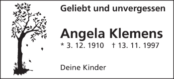 Traueranzeige von Angela Klemens von Schwäbische Post