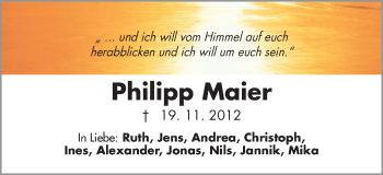 Traueranzeige von Philipp Maier von Schwäbische Post