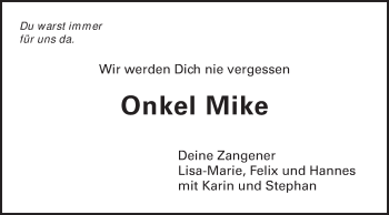 Traueranzeige von Michael Ilg von Schwäbische Post